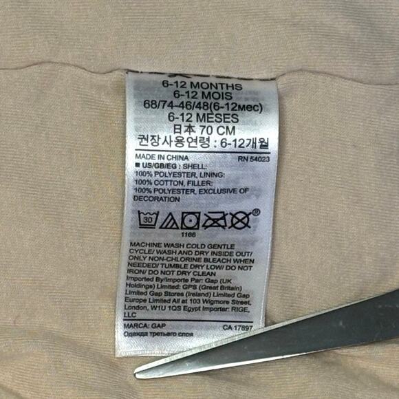 Baby Gap Teddy Bear Coat Girls/Boys 6–12M | Beige Sherpa Hooded Jacket - Picture 7 of 8